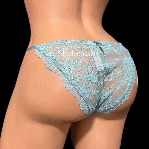Victorias Secret Dream Angels sheer floral lace string bikini panty Sage Xlarge - Picture 1 of 4